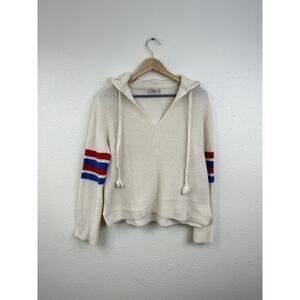 FAHERTY Sweater Hoodie Wool Blend Wisp Waffle Knitted Size Small Cream Women’s